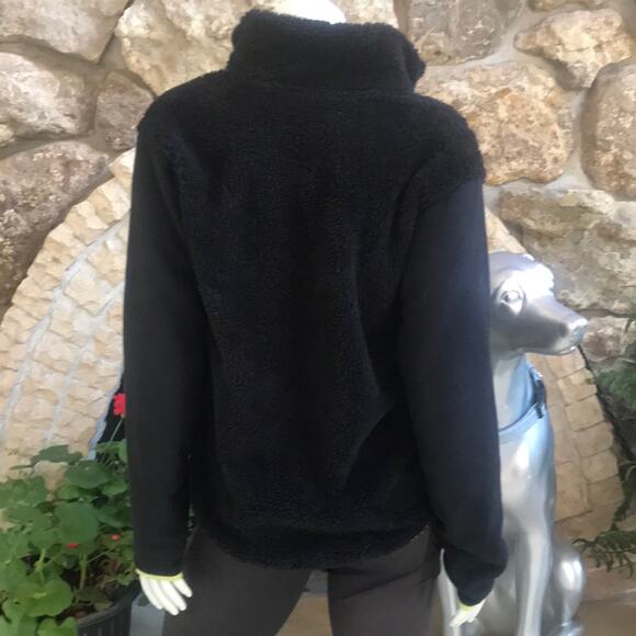 Zella Sherpa Half Zip Black Jacket with Pockets Women's Size Small - Picture 2 of 7